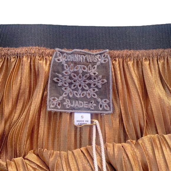 Johnny Was Idinia Shimmer Maxi Skirt Brown Metallic Pull On Style Size Small NWT - Picture 14 of 16